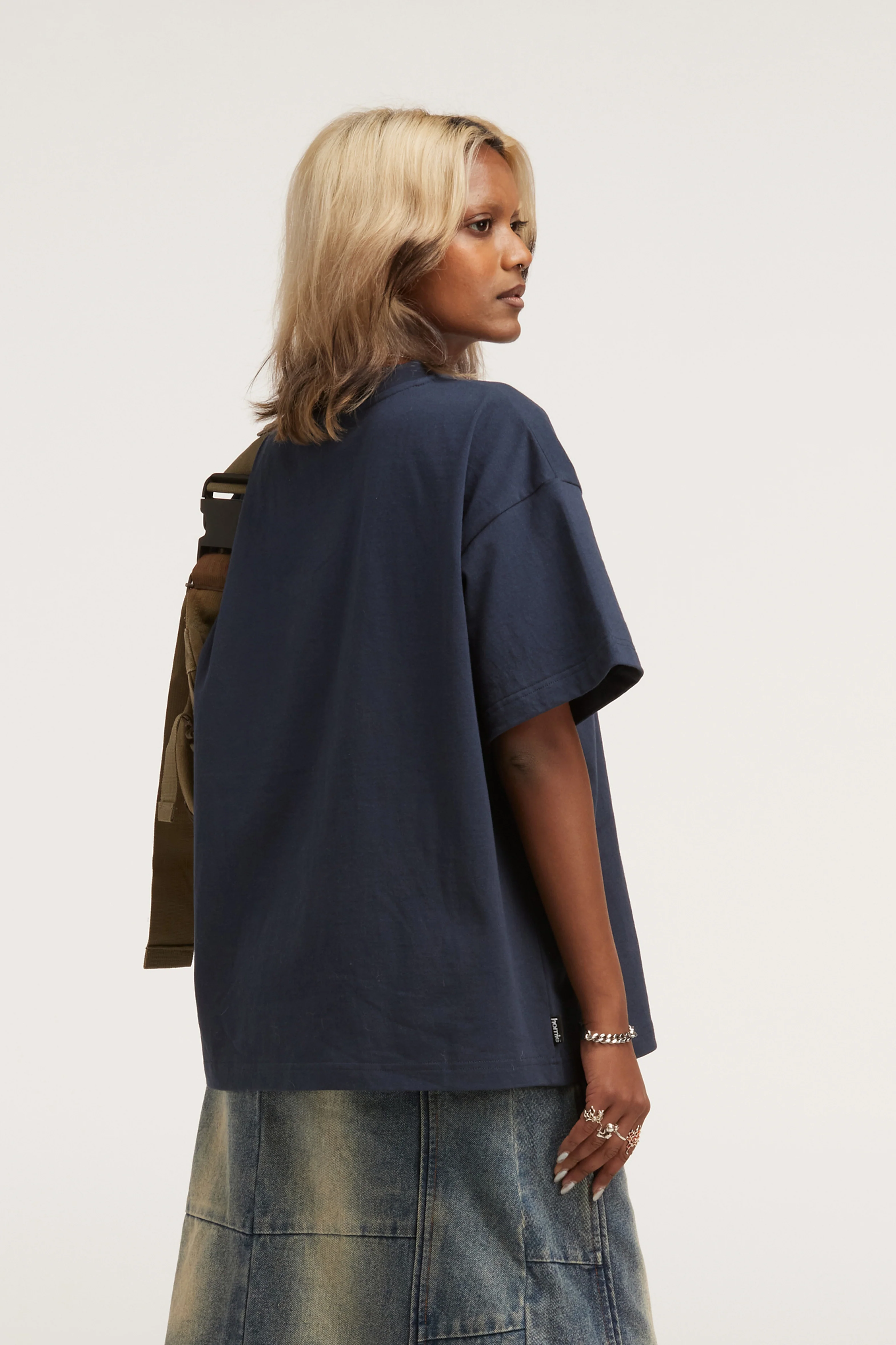 Stamp Tee - Navy - Image 4