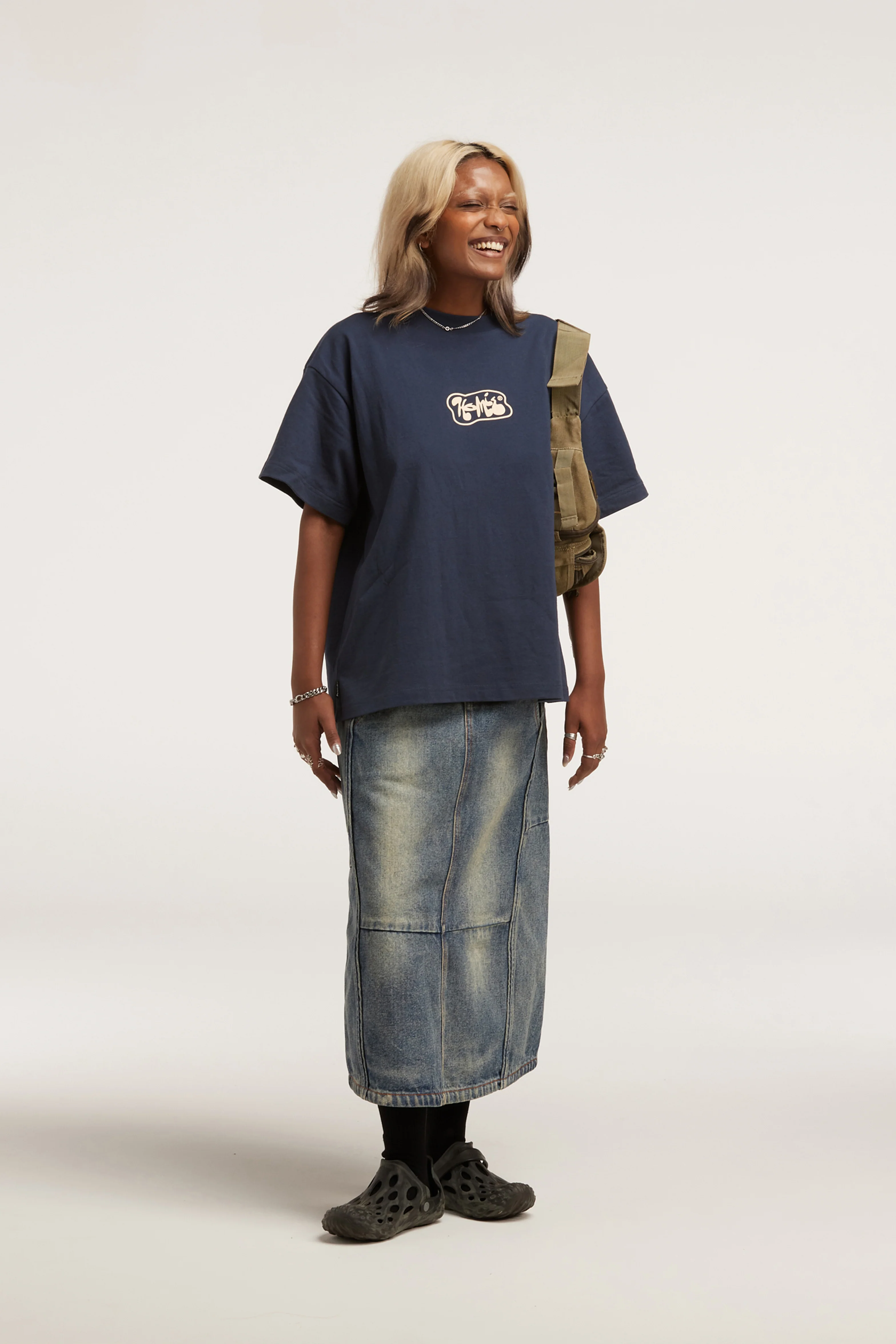 Stamp Tee - Navy - Image 7